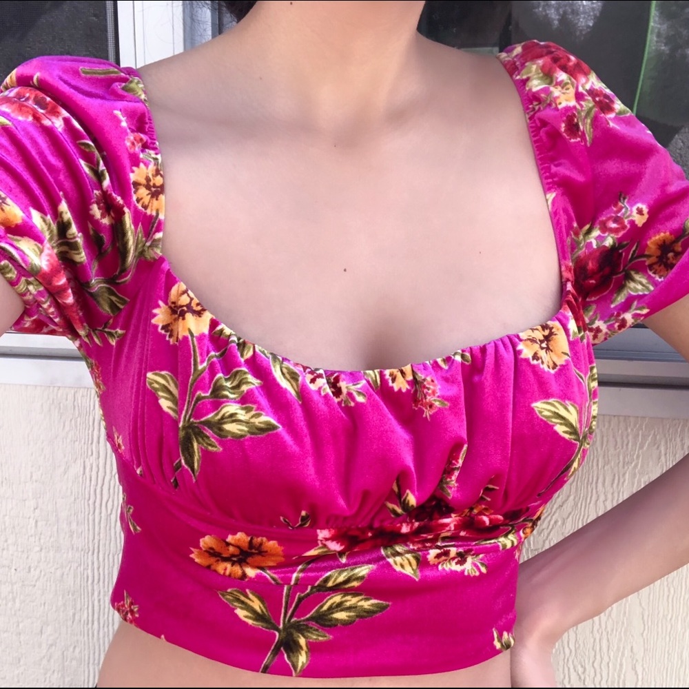 Forever 21 Velvet Pink floral top